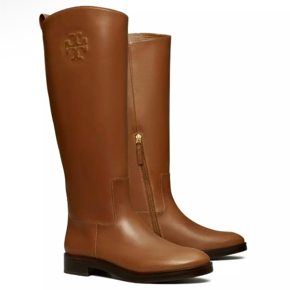 Tory Burch Brown Leather Riding Boots size 9.5 new with dust bag. - Picture 3 of 4